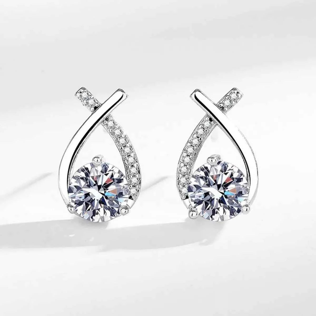 1 Carat 925 Sterling Silver Moissanite Earrings