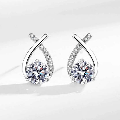 1 Carat 925 Sterling Silver Moissanite Earrings