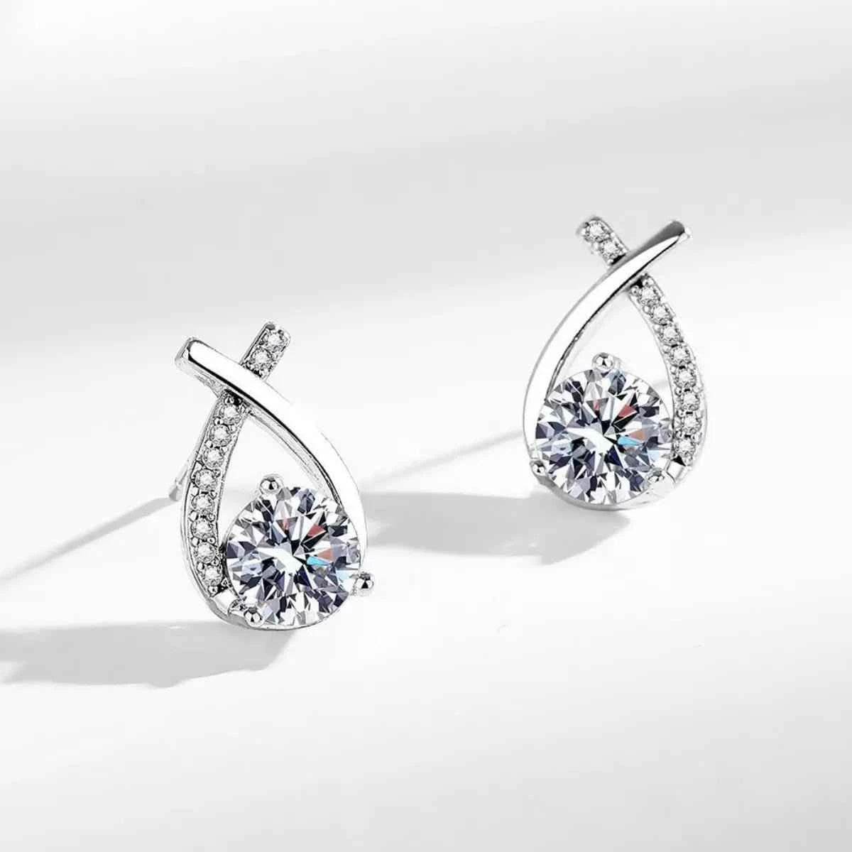 1 Carat 925 Sterling Silver Moissanite Earrings