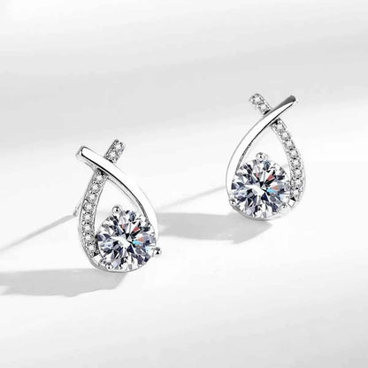 1 Carat 925 Sterling Silver Moissanite Earrings