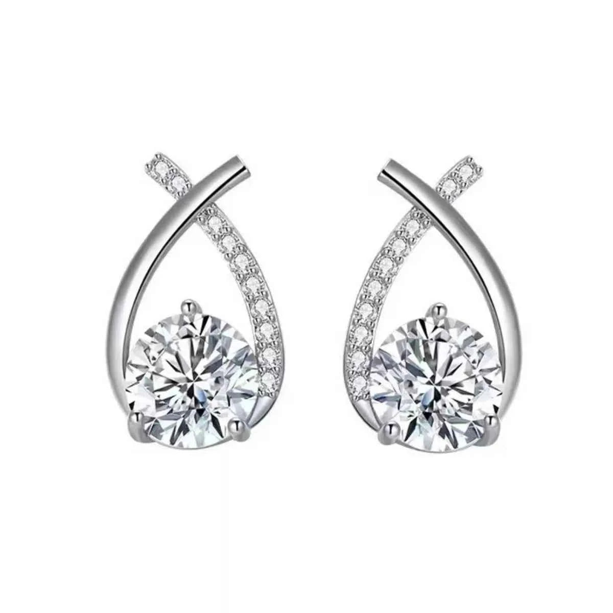 1 Carat 925 Sterling Silver Moissanite Earrings
