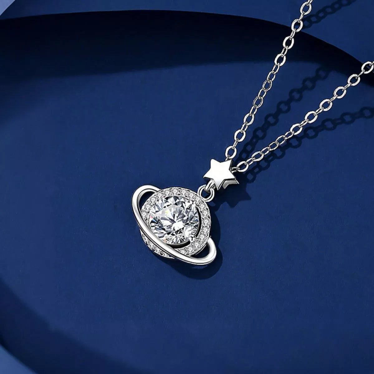 1ct Moissanite Silver Pendant