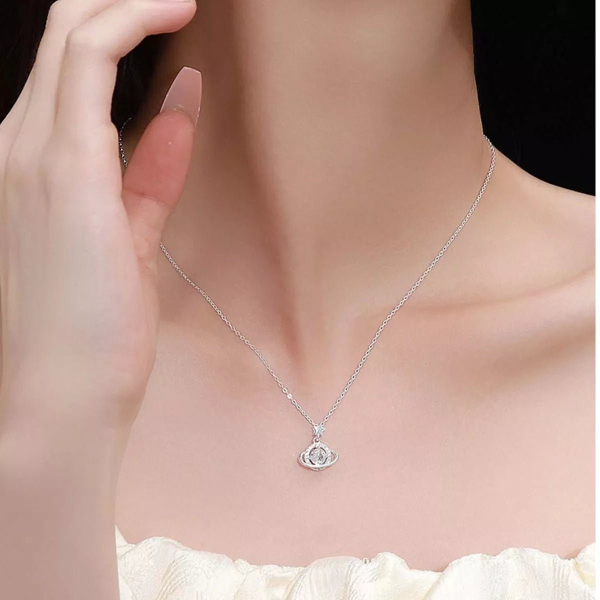 1ct Moissanite Silver Pendant