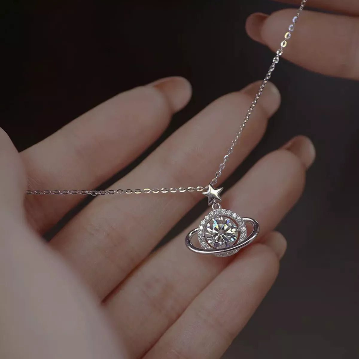 1ct Moissanite Silver Pendant
