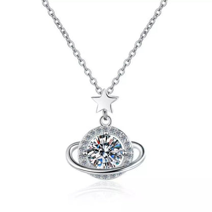 1ct Moissanite Silver Pendant