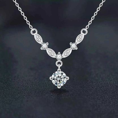 1 Carat Moissanite 925 Sterling Silver Necklace