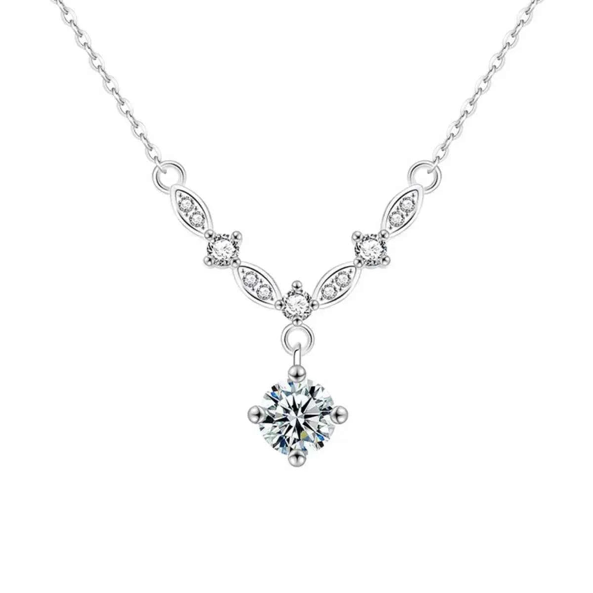 1 Carat Moissanite 925 Sterling Silver Necklace