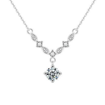 1 Carat Moissanite 925 Sterling Silver Necklace