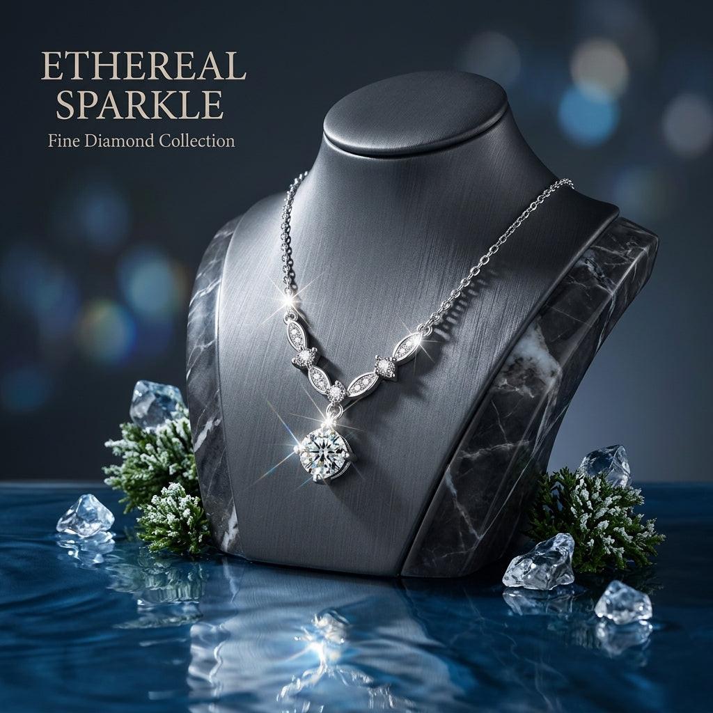 1 Carat Moissanite 925 Sterling Silver Necklace