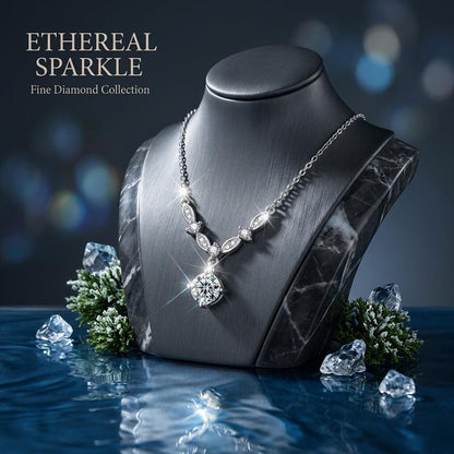 1 Carat Moissanite 925 Sterling Silver Necklace