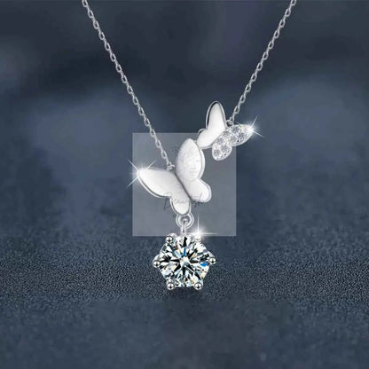 1 Carat Moissanite 925 Sterling Silver Pendant Necklace