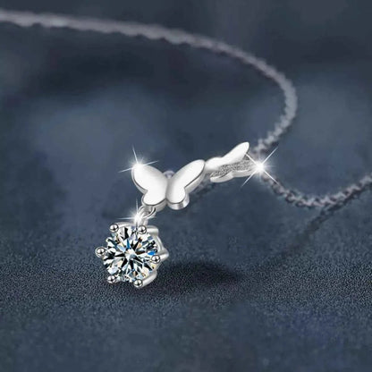 1 Carat Moissanite 925 Sterling Silver Pendant Necklace