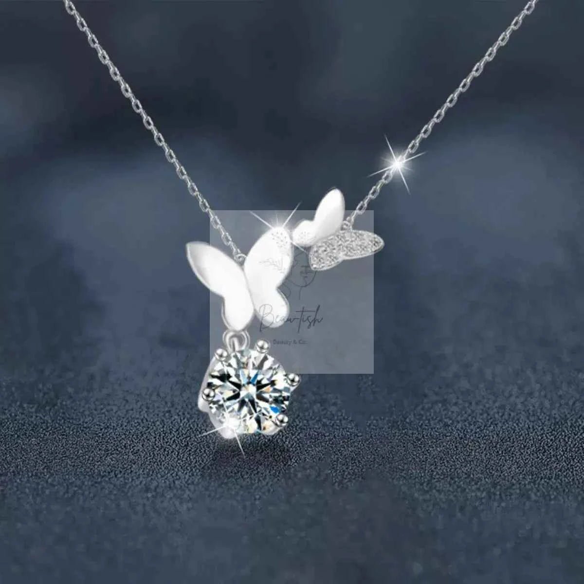 1 Carat Moissanite 925 Sterling Silver Pendant Necklace