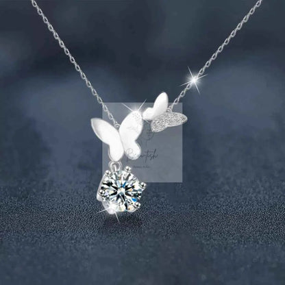 1 Carat Moissanite 925 Sterling Silver Pendant Necklace