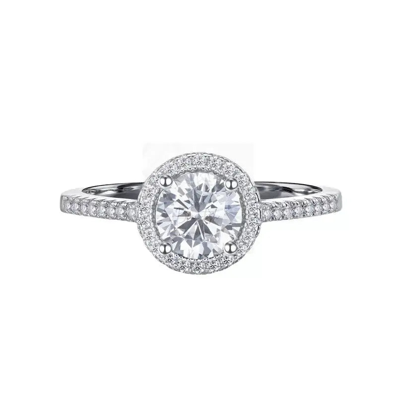 1 Carat Moissanite 925 Sterling Silver Ring