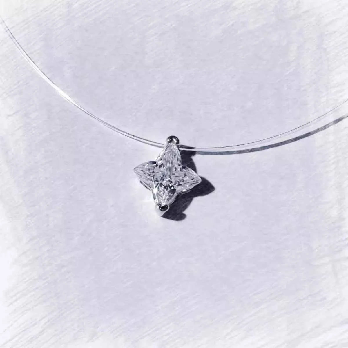 2 Carat 925 Sterling Silver Moissanite Star Pendant Necklace