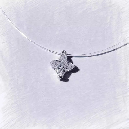 2 Carat 925 Sterling Silver Moissanite Star Pendant Necklace