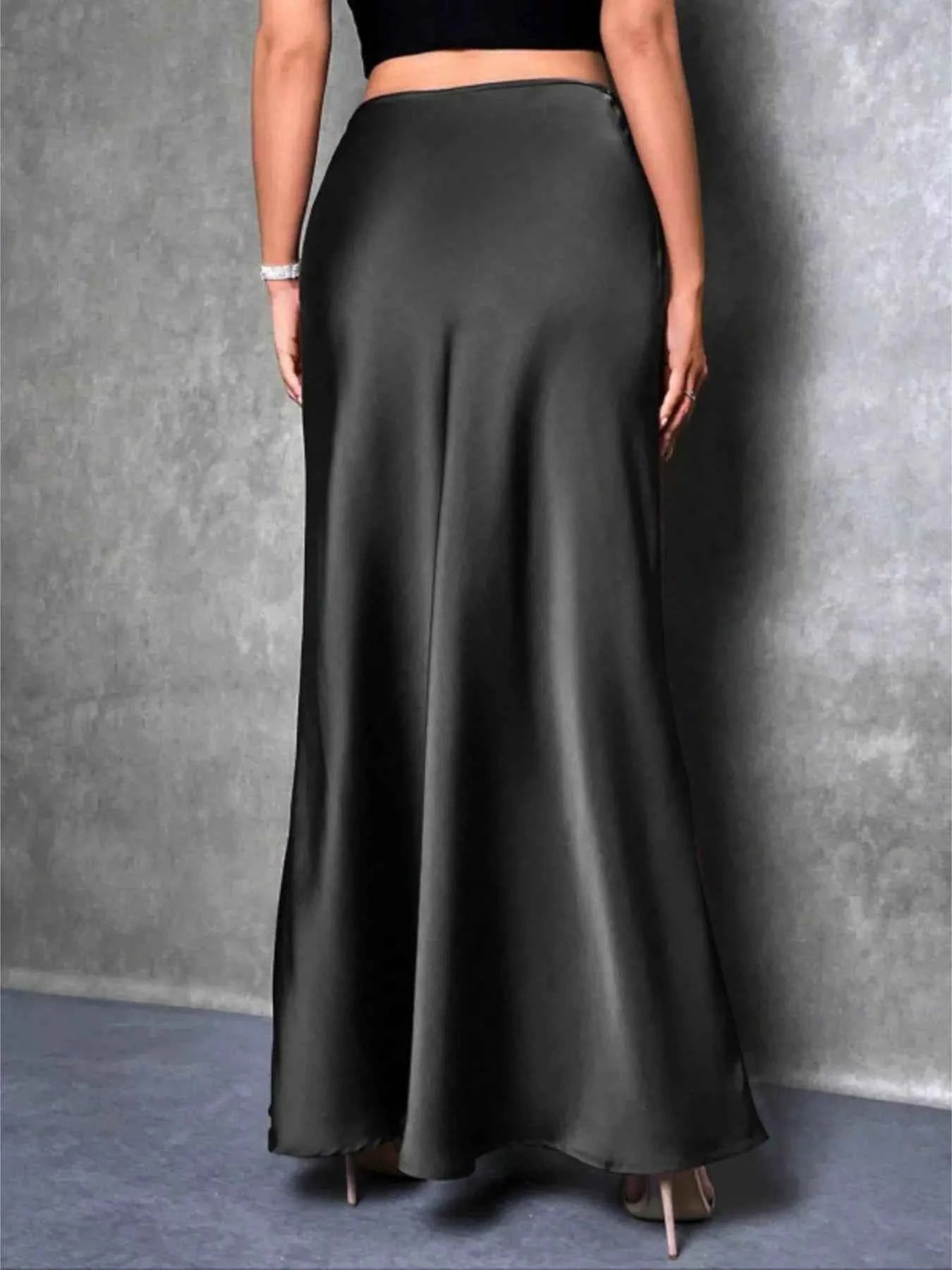 High Waist Satin Maxi Skirt