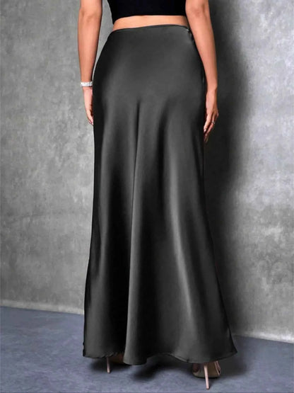 High Waist Satin Maxi Skirt