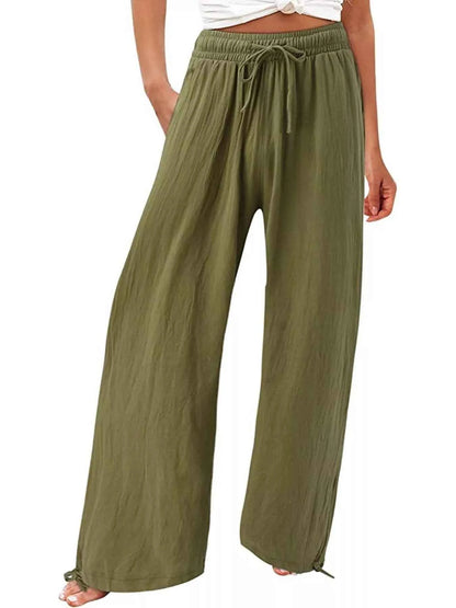 Full Size Wide Leg Pants with Drawstring Waist Plus Size