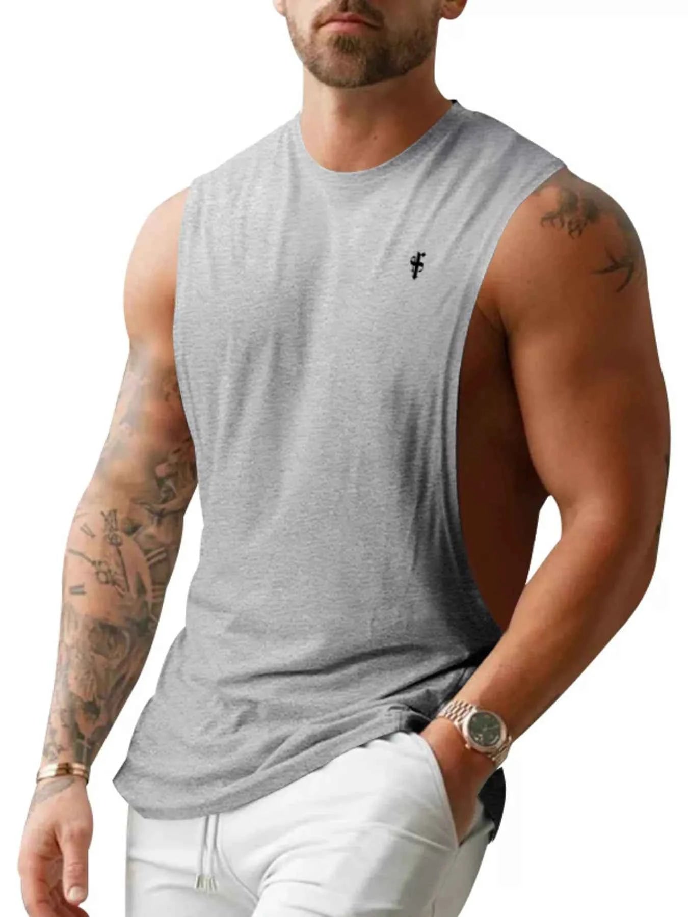 Men's Full Size Round Neck Tank Top Plus Size
