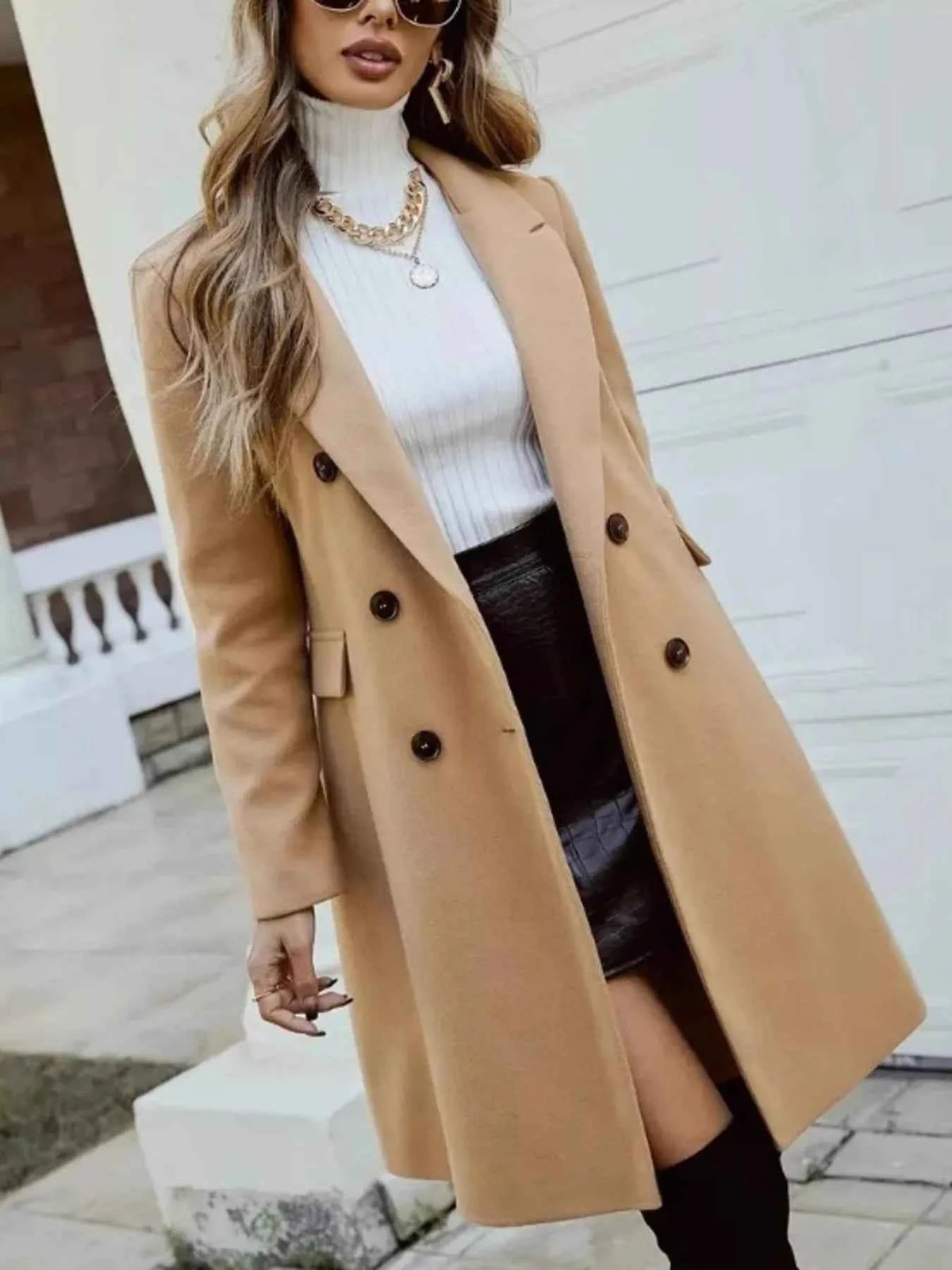 Double-Breasted Longline Coat