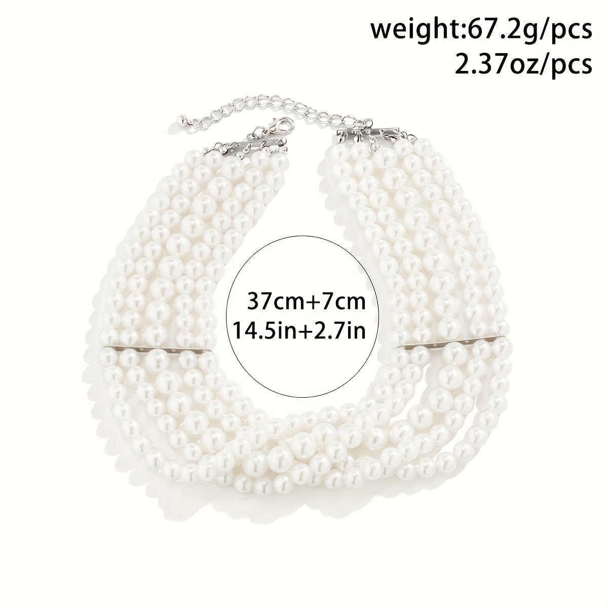 French-Inspired Layered Faux Pearl Choker