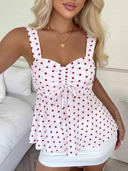 Polka Dot Ruched Cami