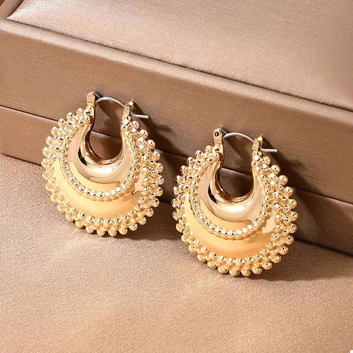 18K Gold - Plated Alloy Crescent Moon Hoop Earrings