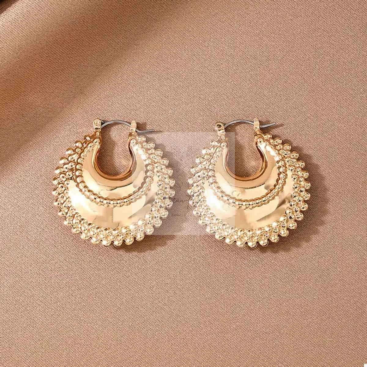 18K Gold - Plated Alloy Crescent Moon Hoop Earrings