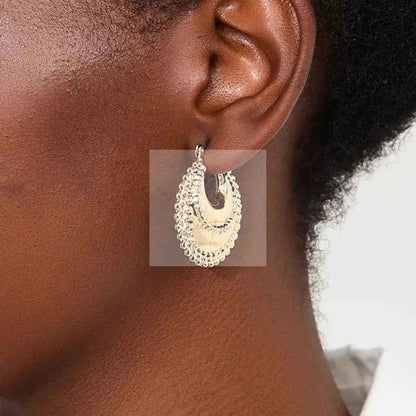 18K Gold - Plated Alloy Crescent Moon Hoop Earrings