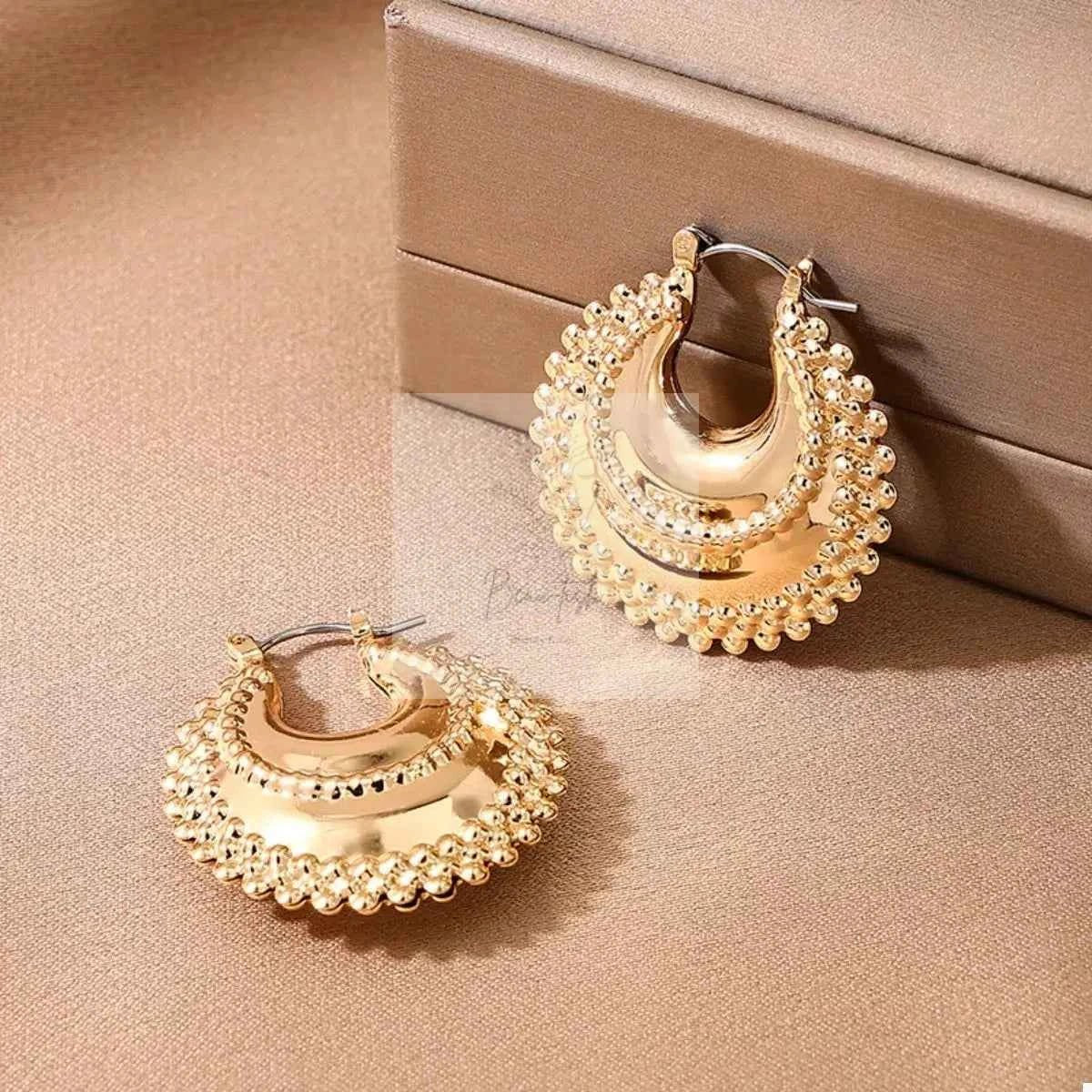 18K Gold - Plated Alloy Crescent Moon Hoop Earrings