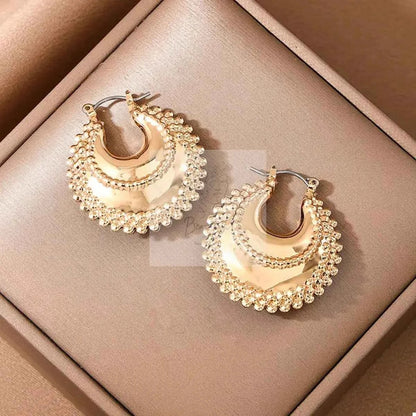 18K Gold - Plated Alloy Crescent Moon Hoop Earrings