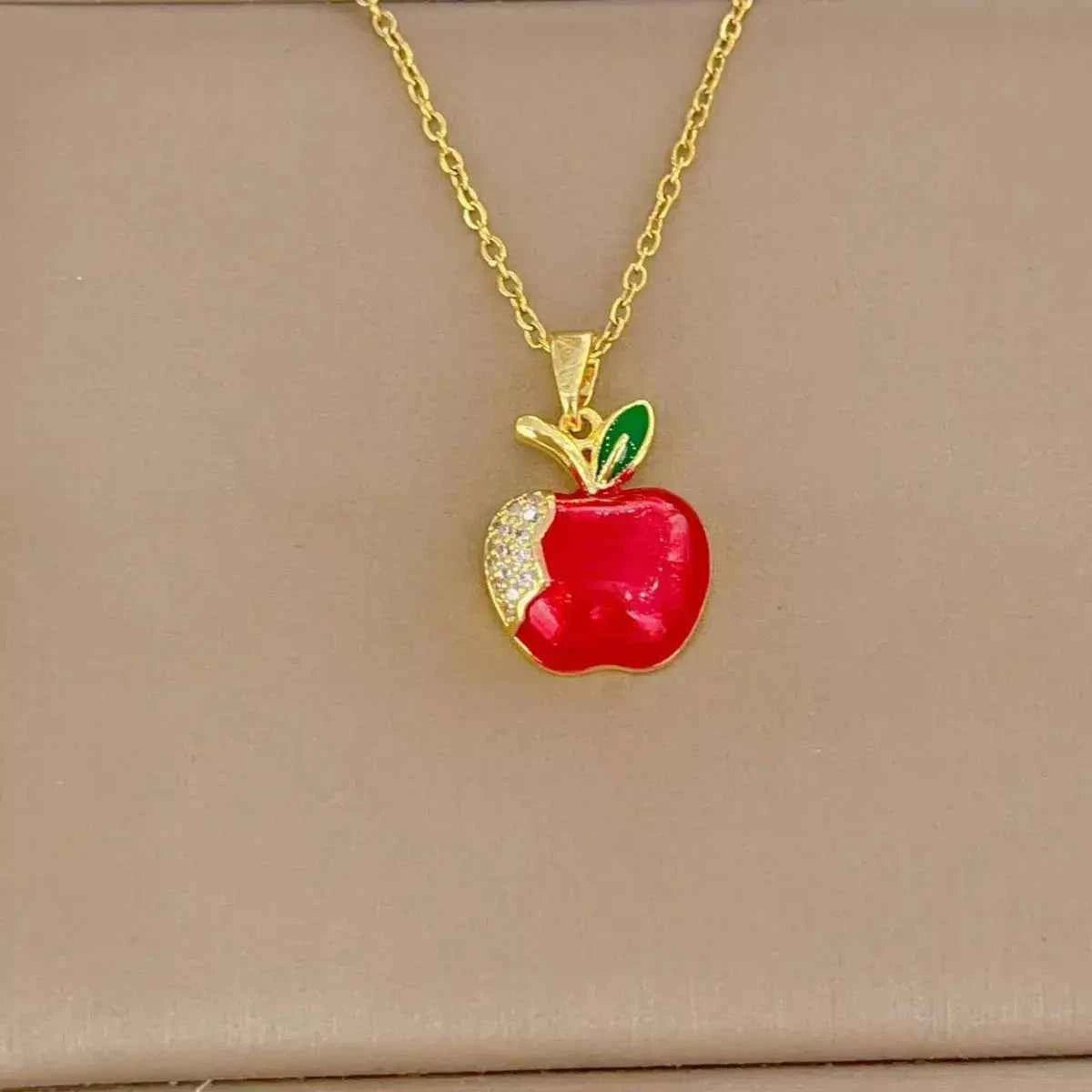 18K Gold-Plated Apple Necklace