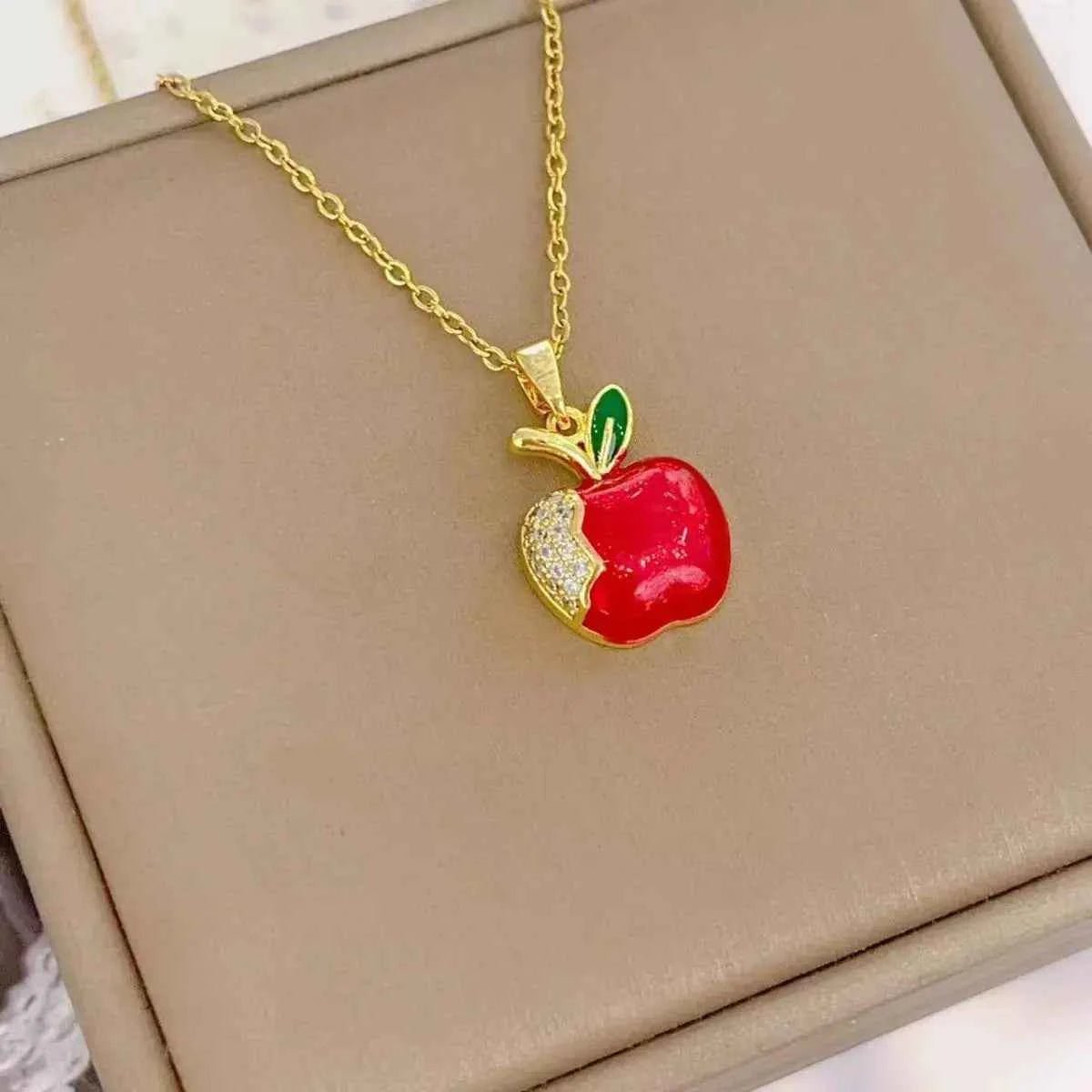 18K Gold-Plated Apple Necklace