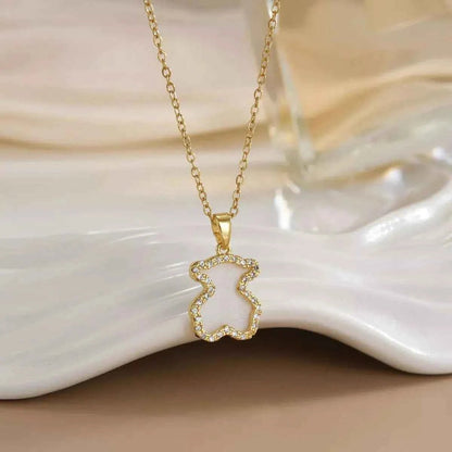 18K Gold-Plated Bear Pendant Necklace