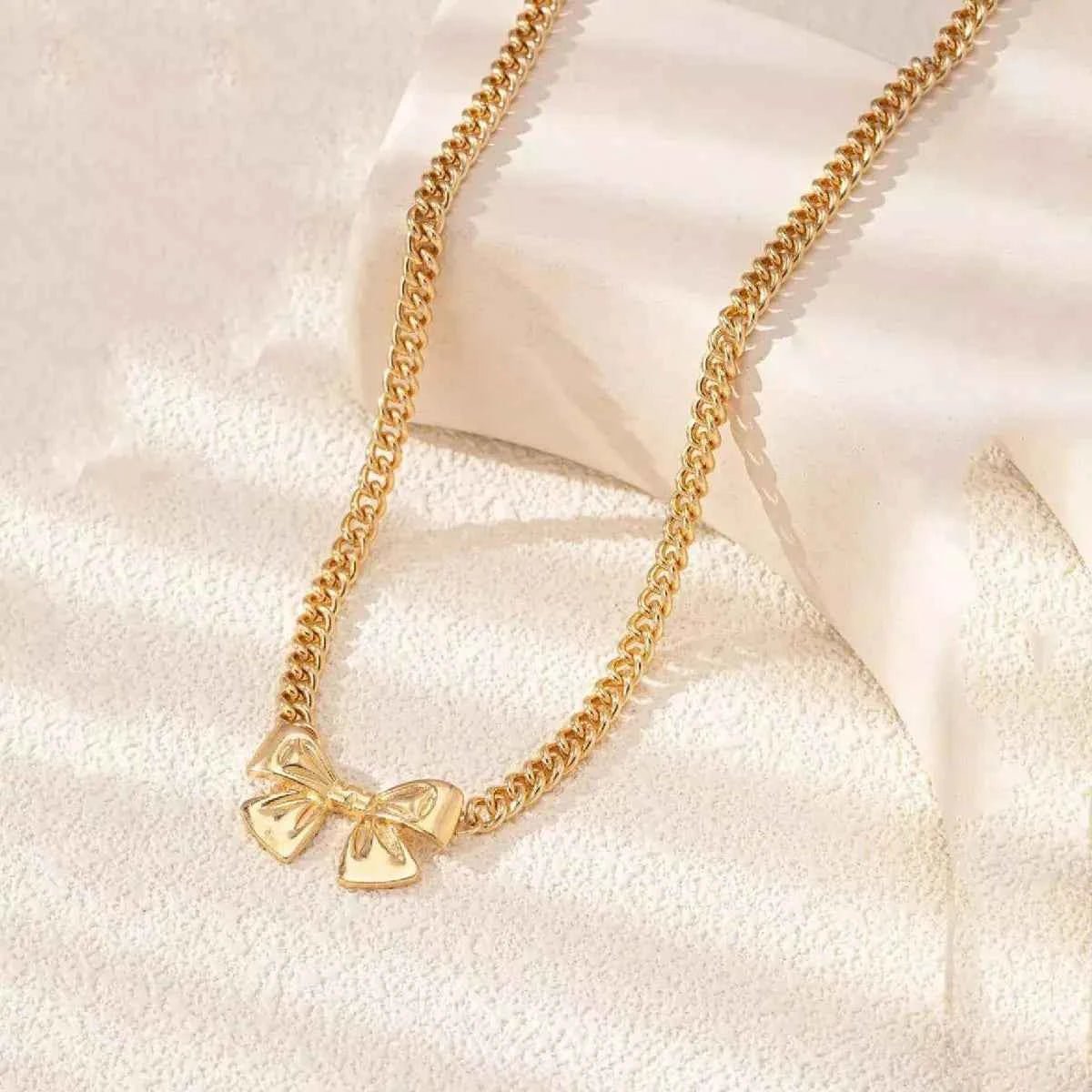 18K Gold - Plated Bowknot Chain Necklace