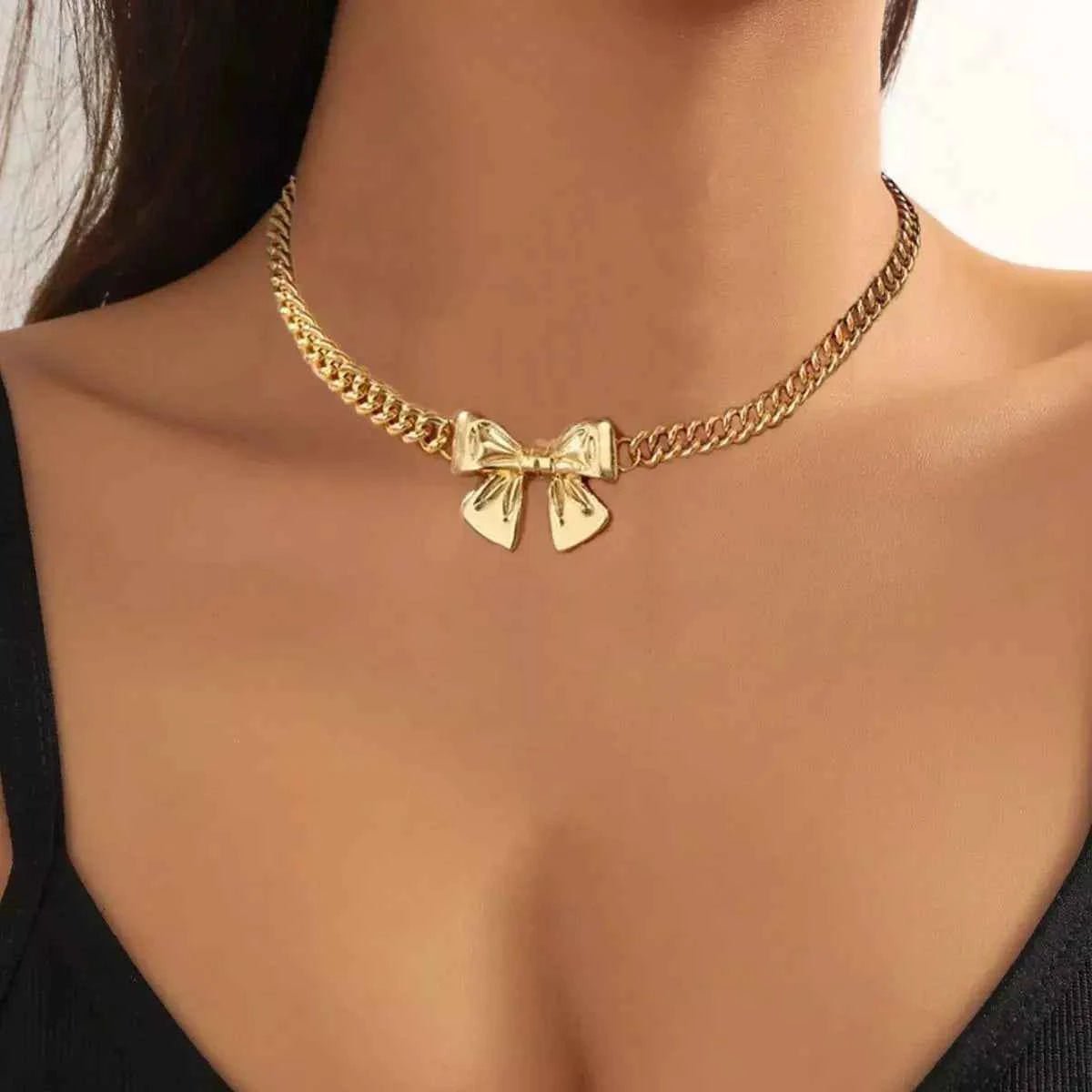 18K Gold - Plated Bowknot Chain Necklace