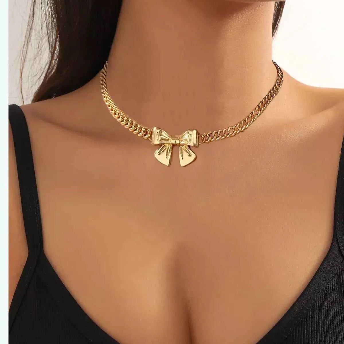 18K Gold - Plated Bowknot Chain Necklace