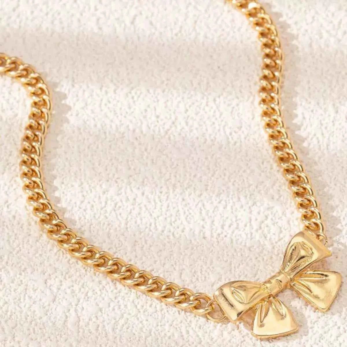 18K Gold - Plated Bowknot Chain Necklace