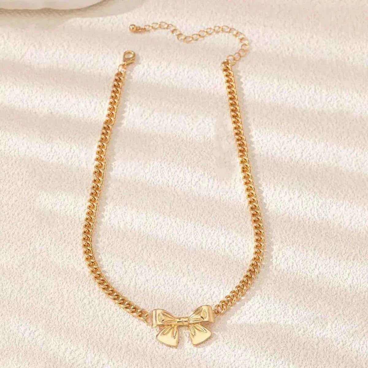 18K Gold - Plated Bowknot Chain Necklace