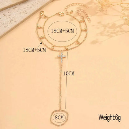 18K Gold-Plated Chain Cross Bracelet