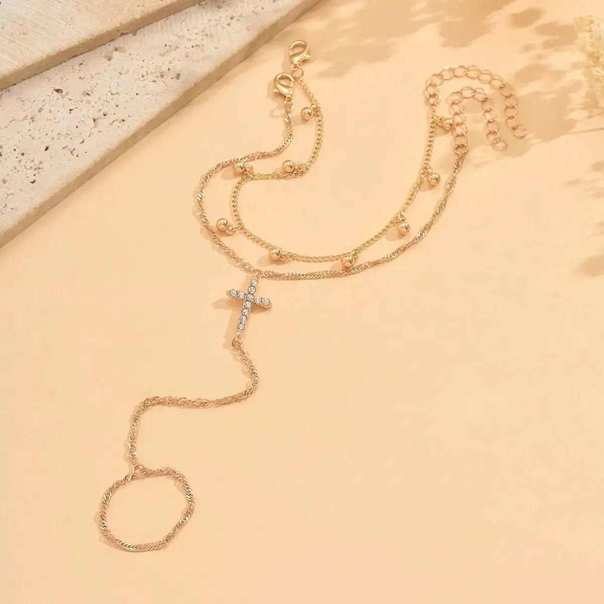 18K Gold-Plated Chain Cross Bracelet