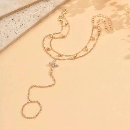 18K Gold-Plated Chain Cross Bracelet