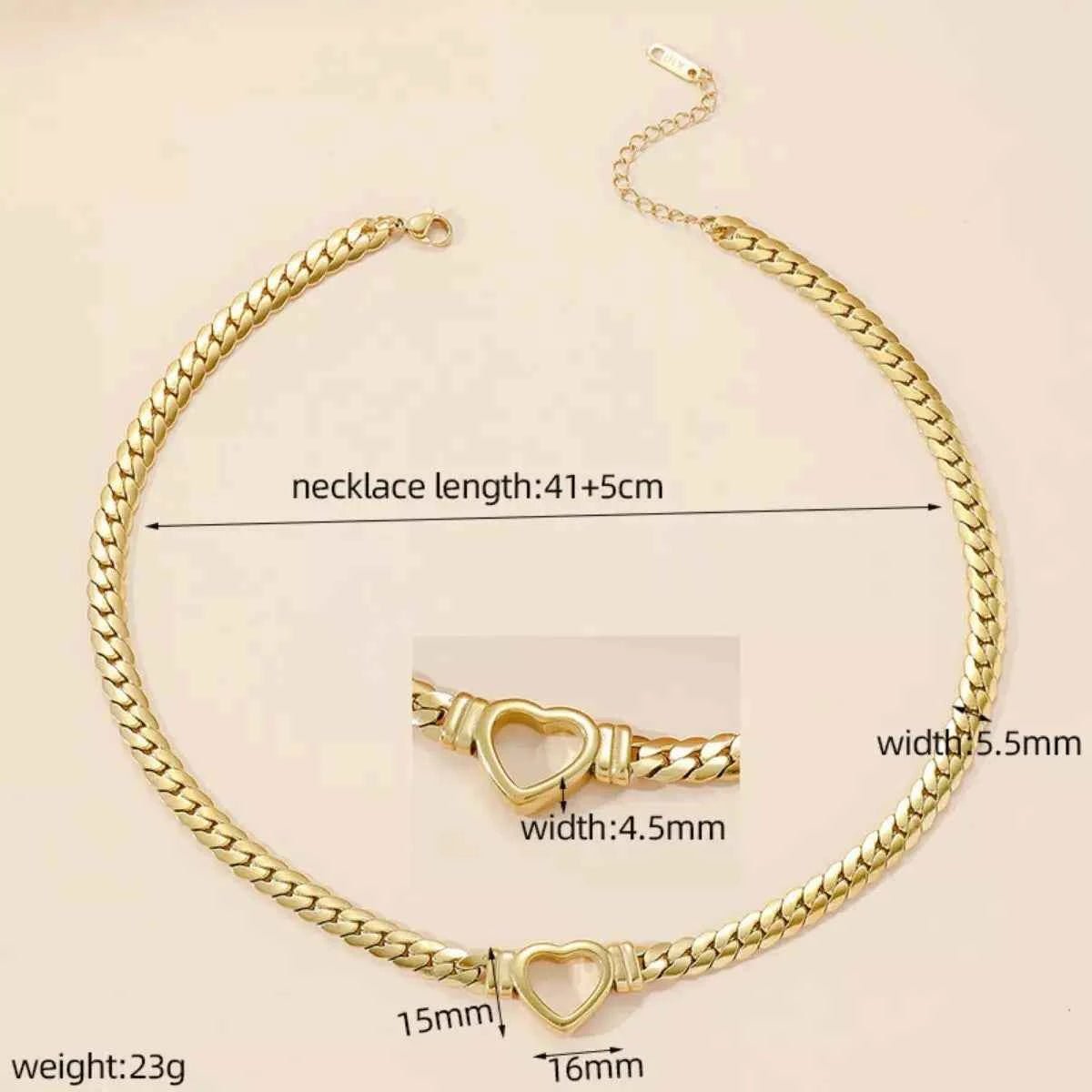 18K Gold-Plated Chain Heart Necklace