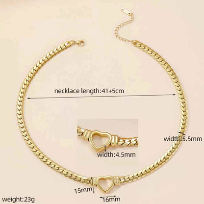 18K Gold-Plated Chain Heart Necklace