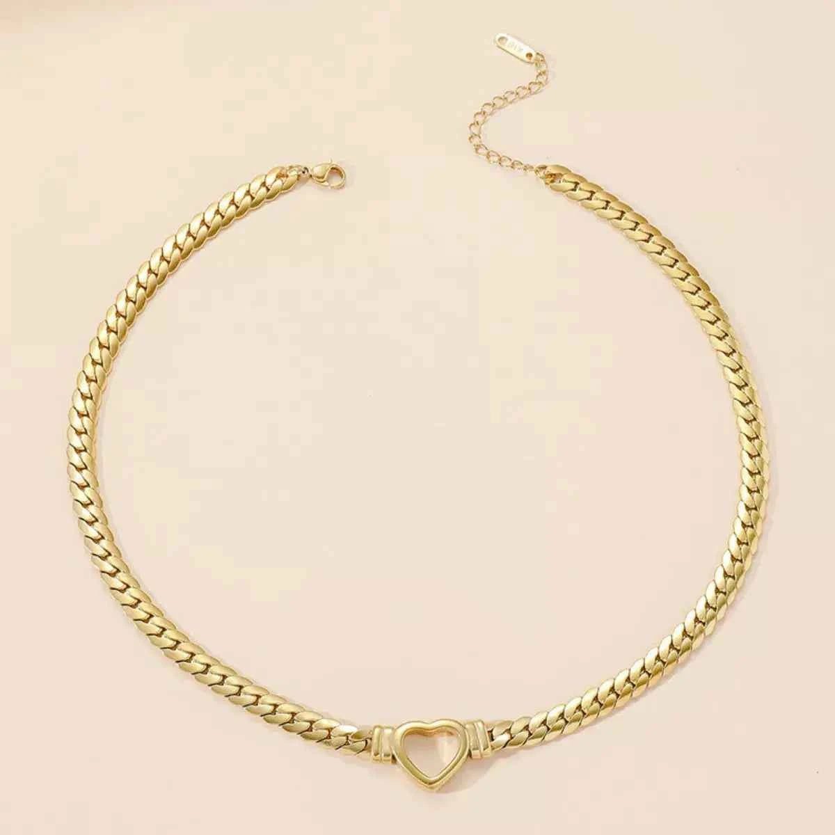 18K Gold-Plated Chain Heart Necklace