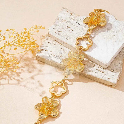18K Gold-Plated Flower Bracelet