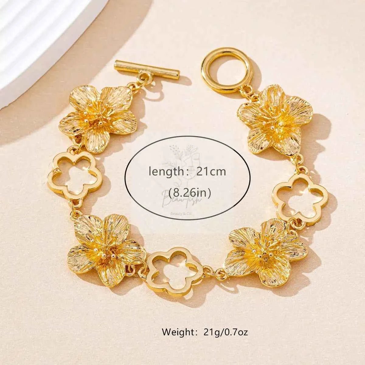 18K Gold-Plated Flower Bracelet