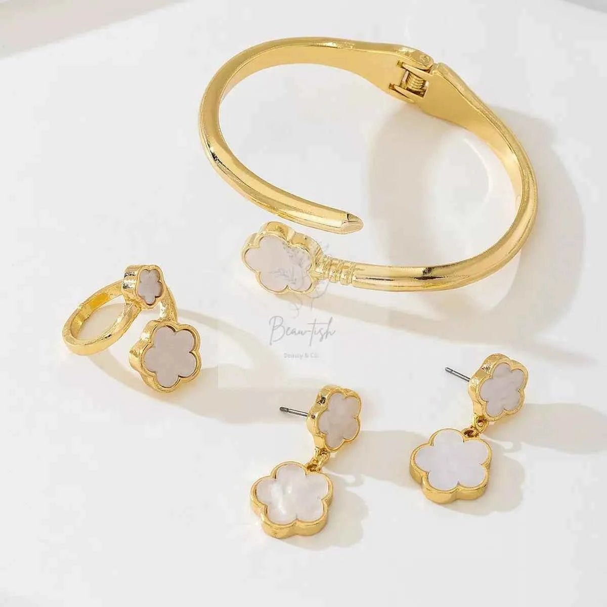 18K Gold-Plated Flower Jewelry Set